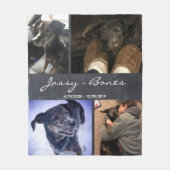 Modern Memorial Pet Photo Collage Krijtbord Fleece Deken (Voorkant)