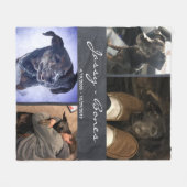Modern Memorial Pet Photo Collage Krijtbord Fleece Deken (Voorkant (Horizontaal))