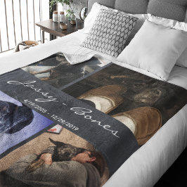 Modern Memorial Pet Photo Collage Krijtbord Fleece Deken