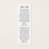 Modern Memorial Poem 3 Foto Funeral Bladwijzer Mini Visitekaartjes (Achterkant)