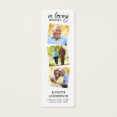 Modern Memorial Poem 3 Foto Funeral Bladwijzer Mini Visitekaartjes (Voorkant)
