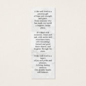 Modern Memorial Prayer Kaart Funeral Bladwijzer Ma (Achterkant)