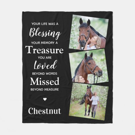 Modern Memorial Remembrance gepersonaliseerd 3 fot Fleece Deken (Voorkant)