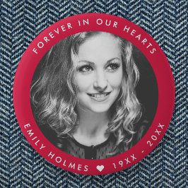 Modern Memorial | Roze begrafenisfotograaf Ronde Button 5,7 Cm