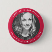 Modern Memorial | Roze begrafenisfotograaf Ronde Button 5,7 Cm (Voorkant)