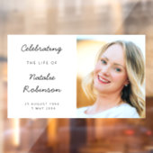 Modern Memorial | Schuurgeviering van het leven Raamsticker (Vel 2)