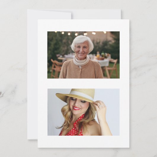 Modern Memorial voor en na foto Bedankkaart (Achterkant)