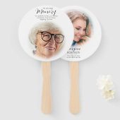 Modern Memorial voor en na foto Handwaaier (Voorkant en achterkant)