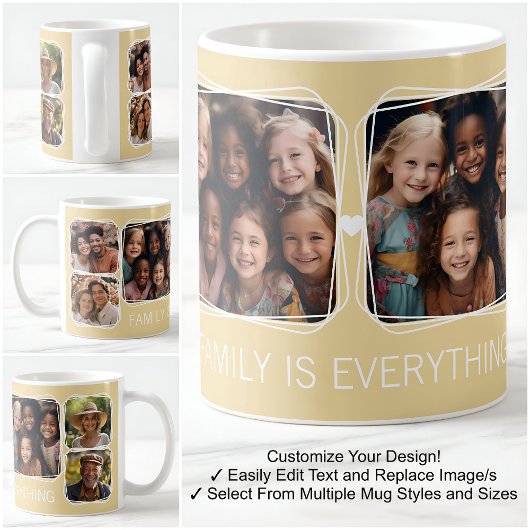 Modern Memory 6 Fotocollage Sjabloon Geel C62 Koffiemok