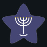 Modern Menorah White Navy Gold Graphic Ster Sticker<br><div class="desc">Hebreeuws Menorah Sticker. Navy,  White,  Gold. Overdraagbaar en aanpasbaar.</div>