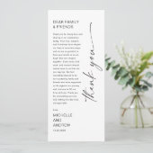 Modern Menu Card and Thank you Message Kaart (Staand voorkant)