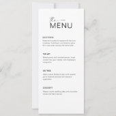 Modern Menu Card and Thank you Message Kaart (Achterkant)