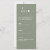 Modern Menu Card and Thank you Message Kaart (Achterkant)