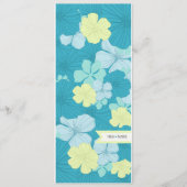 Modern Menu Kaart // weelderige tropen // blauw (Achterkant)