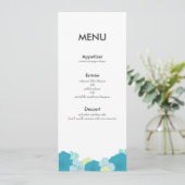 Modern Menu Kaart // weelderige tropen // blauw (Staand voorkant)