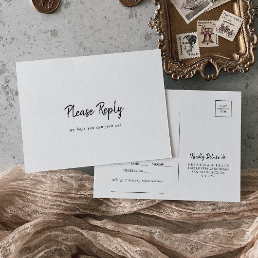 Modern Menu Keuze RSVP Briefkaart