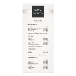 Modern menu met zilveren streping Black en White S