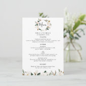 modern menu van de magnolia floral bruiloft (Staand voorkant)