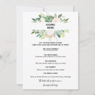 Modern menu van Floral Kissing