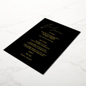Modern menu voor chic Folie Black & Gold Folie Uitnodiging (Gedraaid)