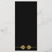 Modern menu voor formeel zwart gouden bruiloft (Achterkant)