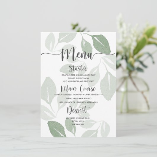 Modern menu voor groene Waterverf-olieverbinding (Staand voorkant)