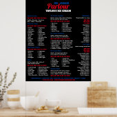 Modern Menu voor IJssalon Poster (Keuken)