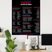 Modern Menu voor IJssalon Poster (Thuiskantoor)