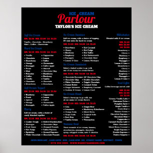 Modern Menu voor IJssalon Poster