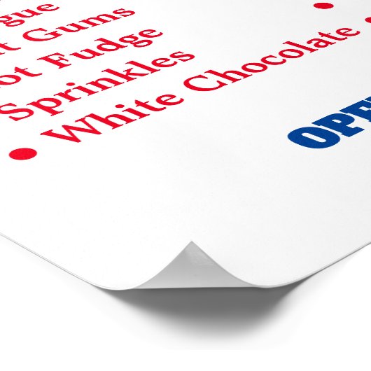 Modern Menu voor Ijszaak Poster (Hoek)