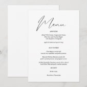 Modern menu voor zwart-wit kaart (Voorkant / Achterkant)