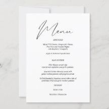 Modern menu voor zwart-wit