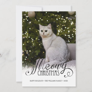 Modern Meowy kerstfotokaartje voor gezelschapsdier Kaart