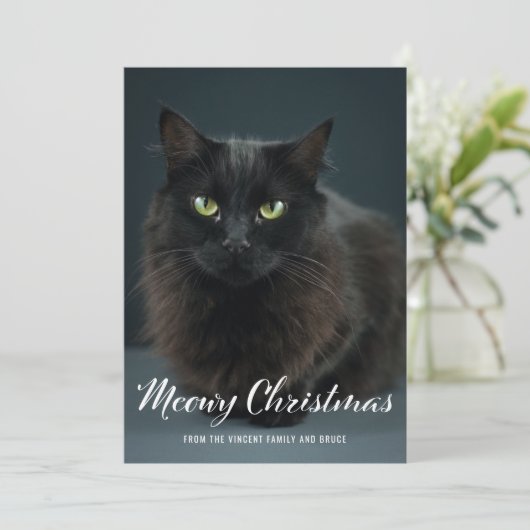 Modern Meowy-kerstkaartje (Staand voorkant)