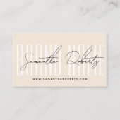 Modern: merk elegant beige toevoegen visitekaartje (Voorkant)