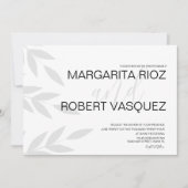Modern merk Gray White Script Wedding Invitation Kaart (Voorkant)