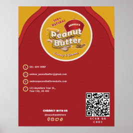 Modern Merk Peanut Butter Custom Logo | QR-code Poster