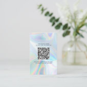 Modern Merklogo en holografische QR-code Visitekaartje (Staand voorkant)