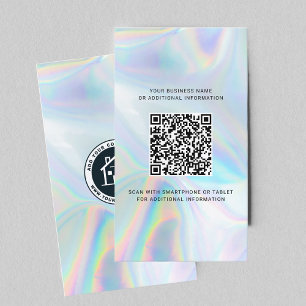Modern merklogo en QR-code holografisch Visitekaartje