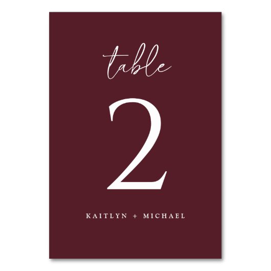 Modern Merlot Wedding Kaart (Achterkant)