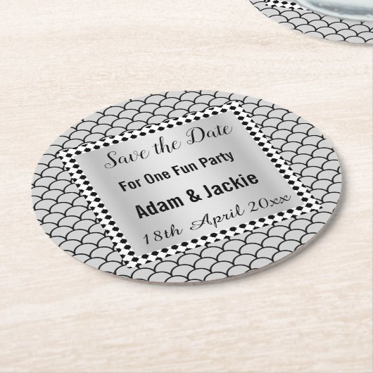 MODERN MERMAID BLACK GRAYSAVE DE DATUM ONDERZETTER (Gebogen)