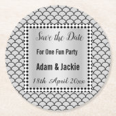 MODERN MERMAID BLACK GRAYSAVE DE DATUM ONDERZETTER (Voorkant)