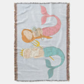 Modern Mermaid Couple Woven Blanket Deken (Voorkant Verticaal)