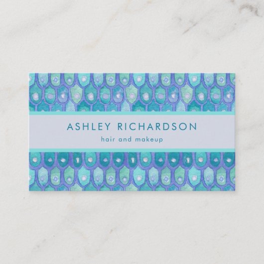 Modern Mermaid | Elegant Blauwgroen Visitekaartje (Voorkant)