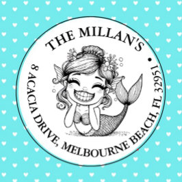 Modern Mermaid Pool Party thema Zelfinktende Stempel