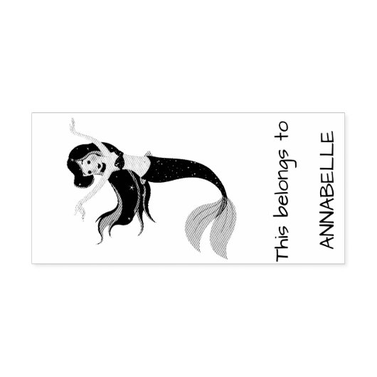 Modern Mermaid Rubberstempel (Afrduk)
