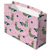 Modern Mermaid Siren Theme Illustratie Afdrukroze Groot Cadeauzakje (Achterkant Gekanteld)