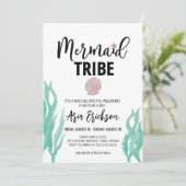 Modern Mermaid Tribe Bachelorette Party Invitation Kaart (Staand voorkant)