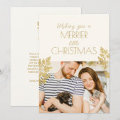 Modern Merrier Little Christmas One Photo Kittens Feestdagenkaart (Voorkant / Achterkant)