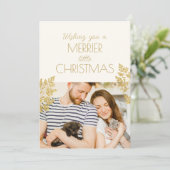 Modern Merrier Little Christmas One Photo Kittens Feestdagenkaart (Staand voorkant)